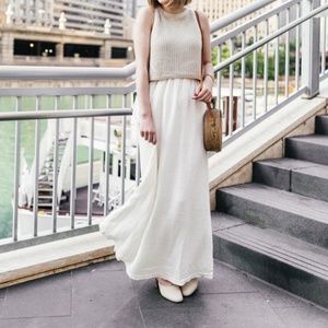 Anthro / Moth Layered Sweater & Linen Maxi Dress